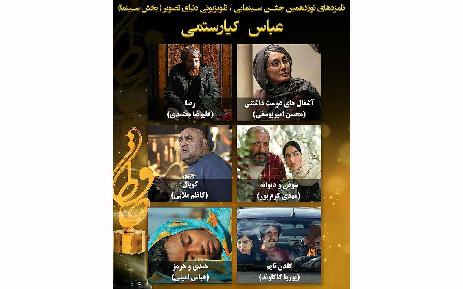 نامزدهای نشان عباس کیارستمی جشن حافظ